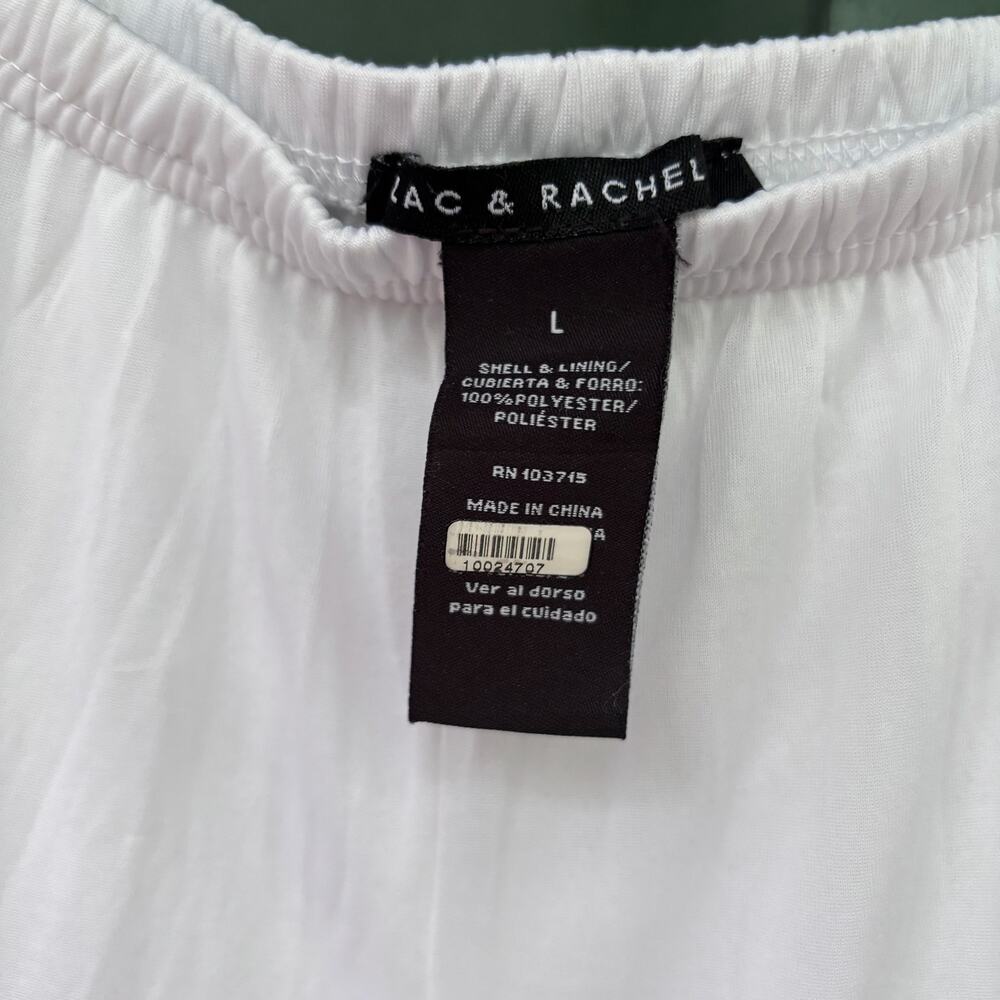 Zac & Rachel White Layered Maxi Skirt SzL Minimalist Romantic Balletcore - Picture 4 of 7